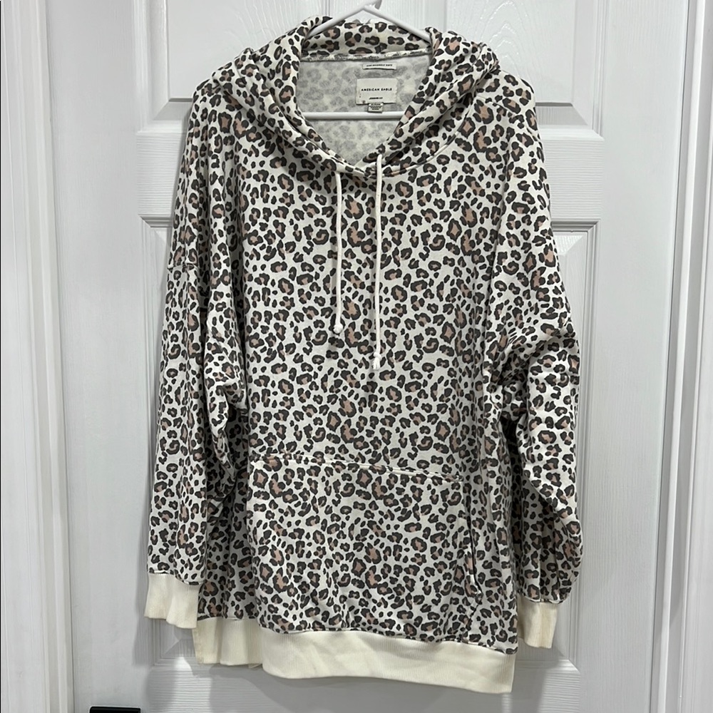 American Eagle Leopard Print Hoodie